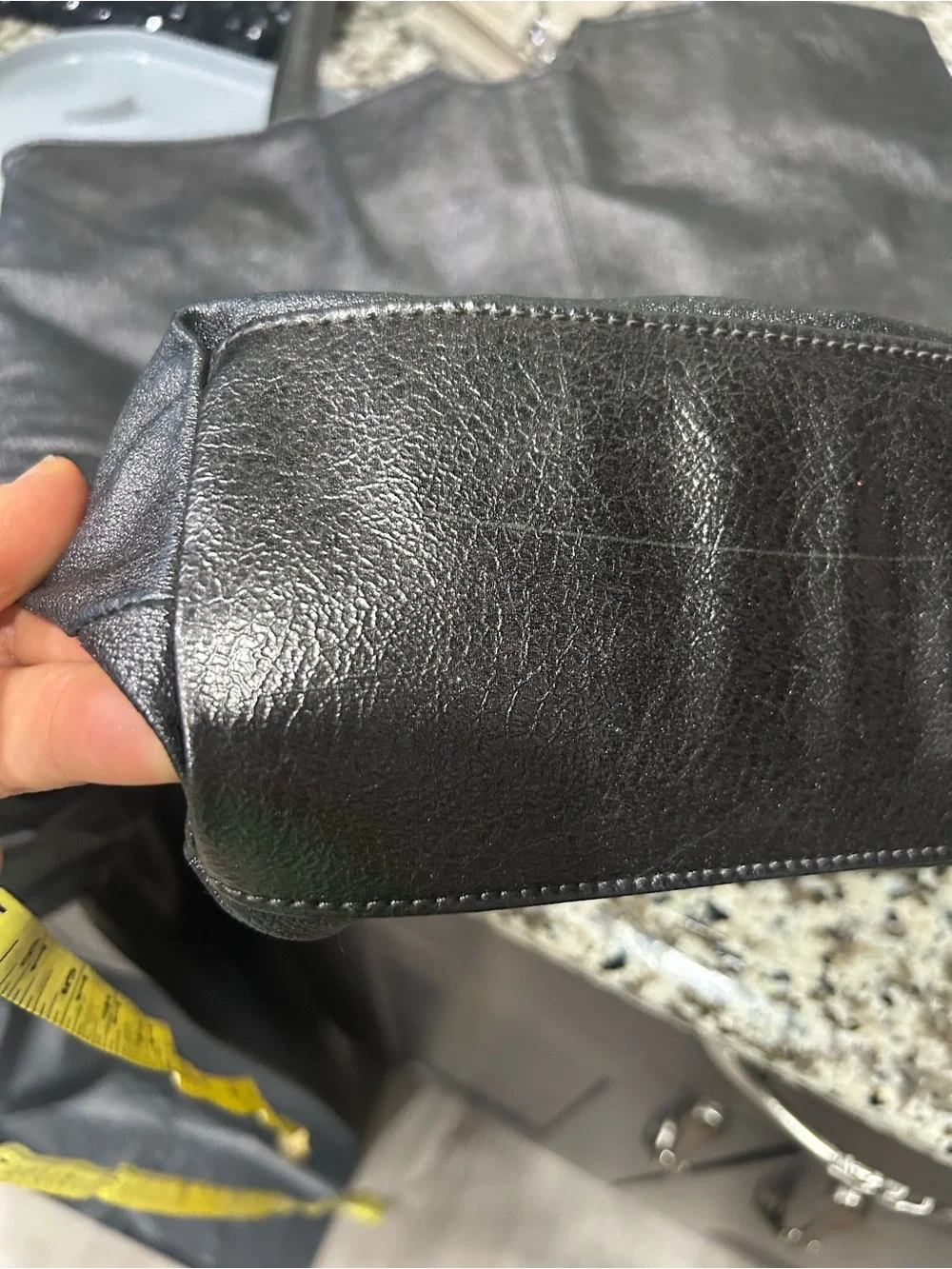 Wilsons Leather Metallic Black Tote